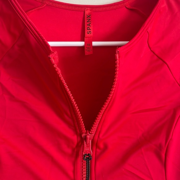 NWT SPANX Red Long Sleeve Shaping One Piece Swimsuit - Picture 2 of 4